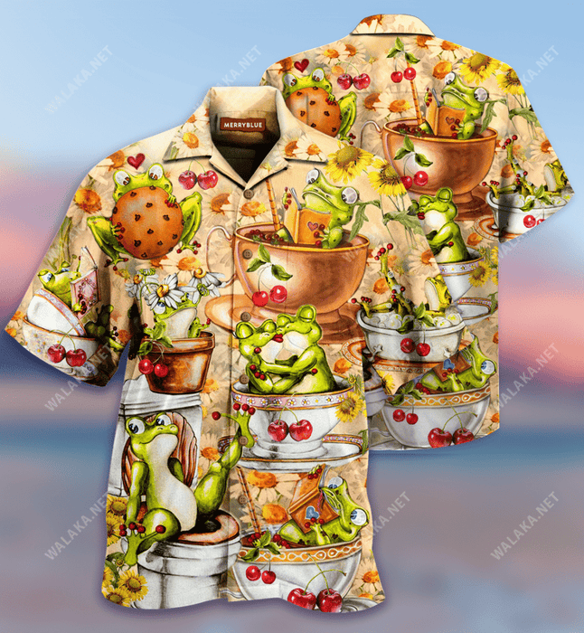 Relaxing Days Of Lazy Frog Unisex Hawaiian Shirt
