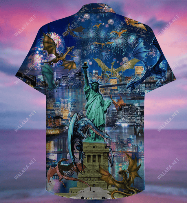 Dragons Happy New Year America 2021 Hawaiian Shirt
