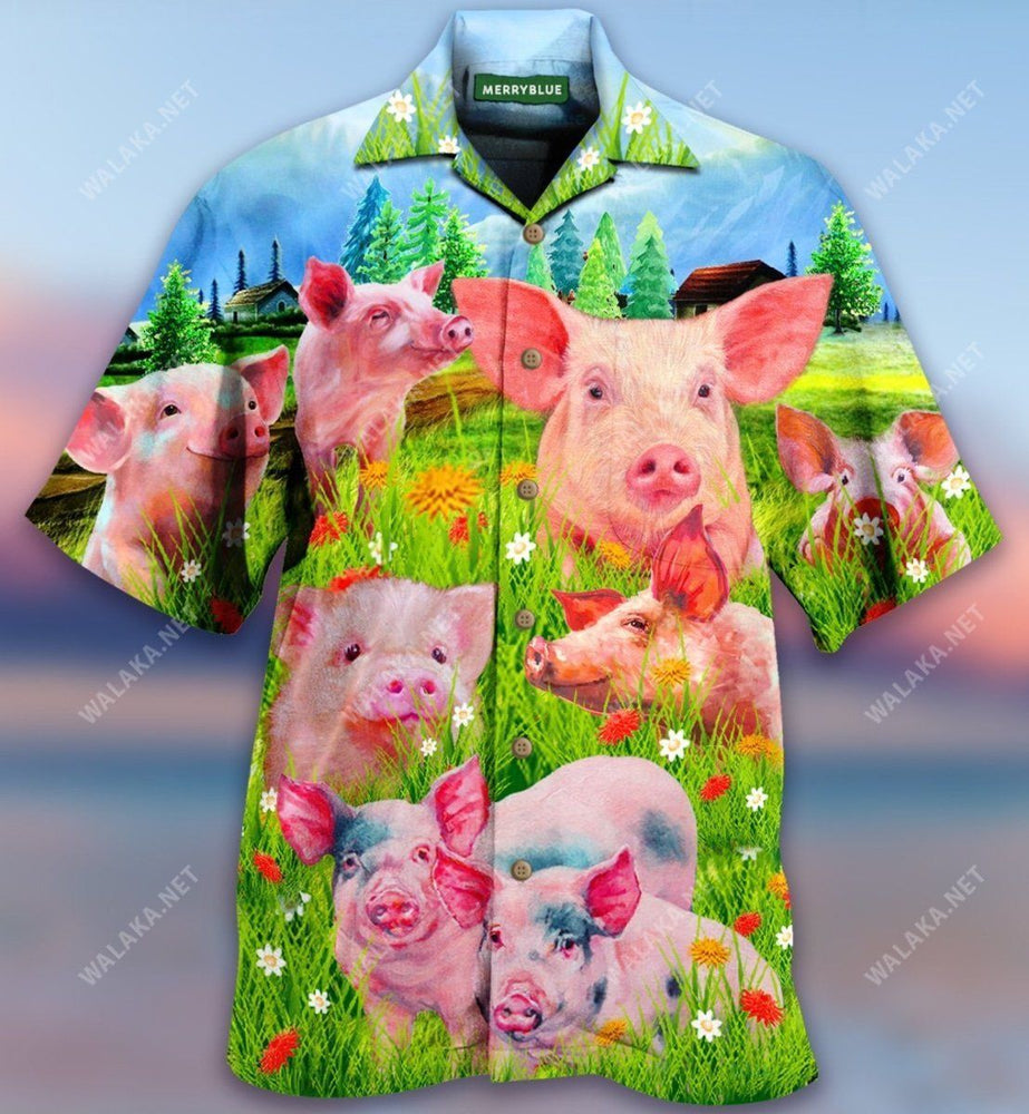 Pigs On The Field Unisex Hawaiian Shirt