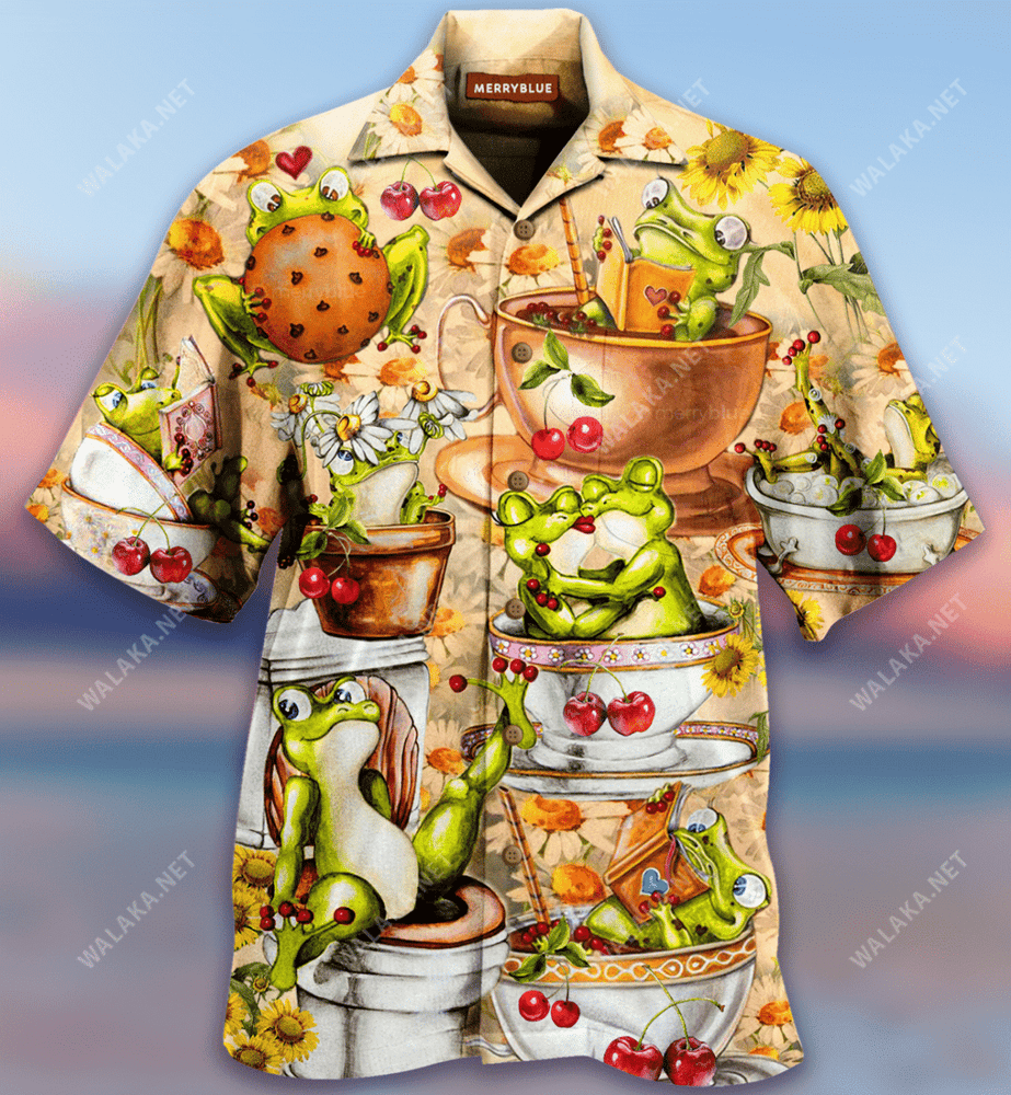 Relaxing Days Of Lazy Frog Unisex Hawaiian Shirt
