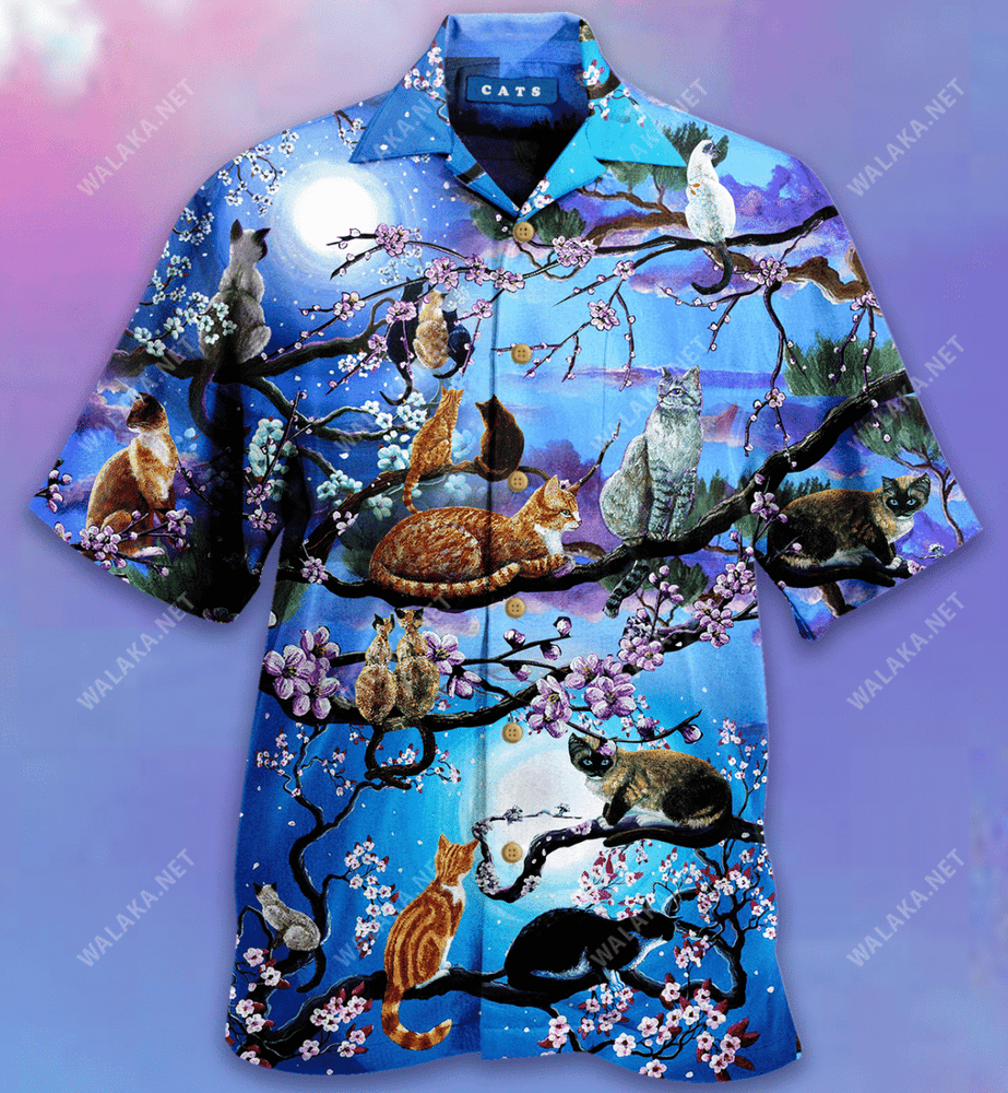 Live Life In Full Bloom Cats Hawaiian Shirt