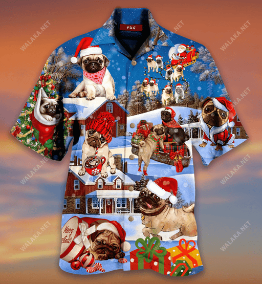 Pug Said Play With Me Please! Christmas Holiday Hawaiian Shirt