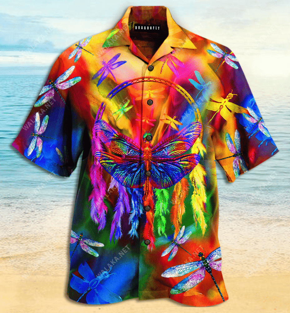 Colorful Dragonfly Unisex Hawaiian Shirt