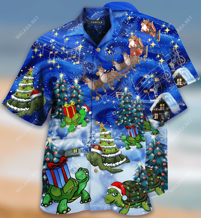 Awesome Christmas Turtle Hawaiian Shirt