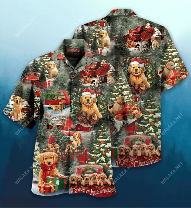 All I Want For Christmas Is A Golden Retriever Unisex Hawaiian Shirt