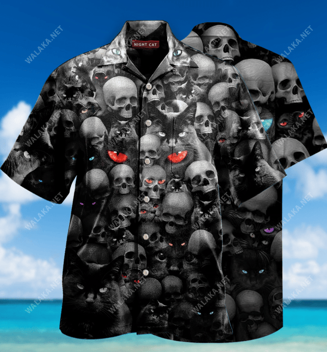 Cats Love Skull Unisex Hawaii Shirt