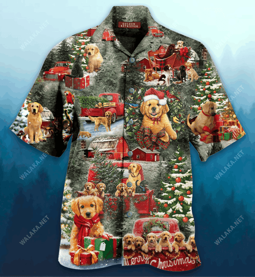 All I Want For Christmas Is A Golden Retriever Unisex Hawaiian Shirt