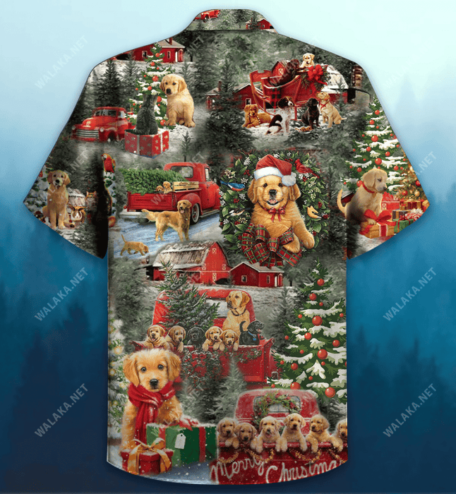 All I Want For Christmas Is A Golden Retriever Unisex Hawaiian Shirt