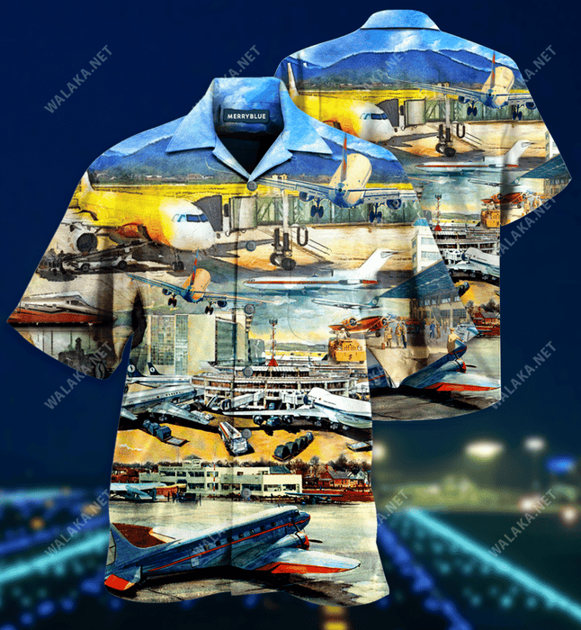 Take Off From Airport Unisex Hawaiian Shirt