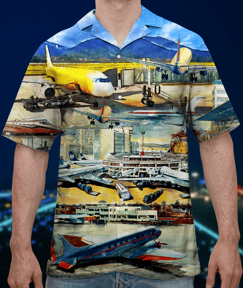 Take Off From Airport Unisex Hawaiian Shirt