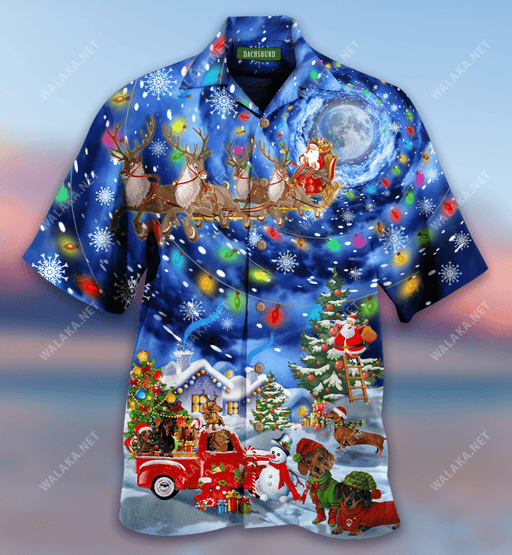 Happy Dachshunds Christmas Hawaiian Shirt