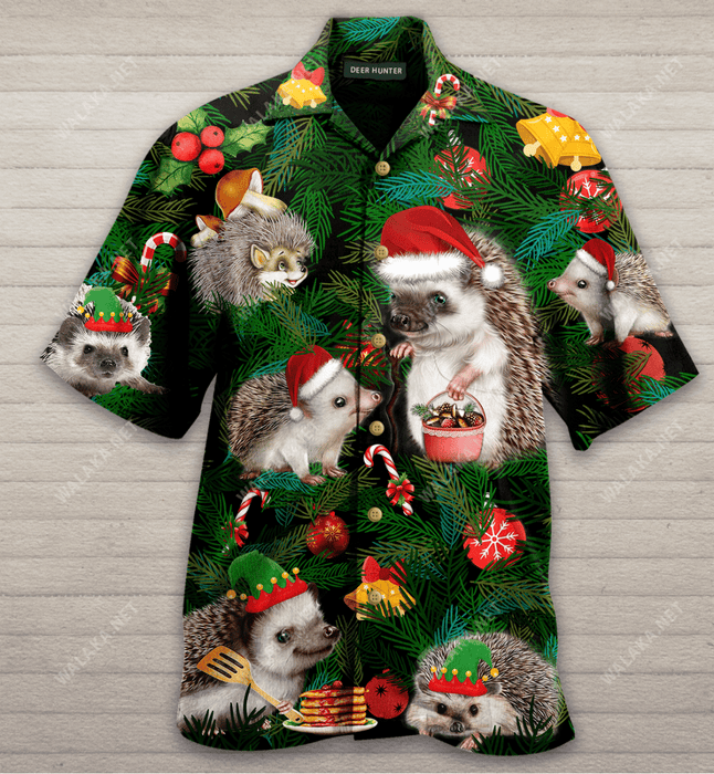 Merry Christmas Mr. Hedgehog Hawaiian Shirt