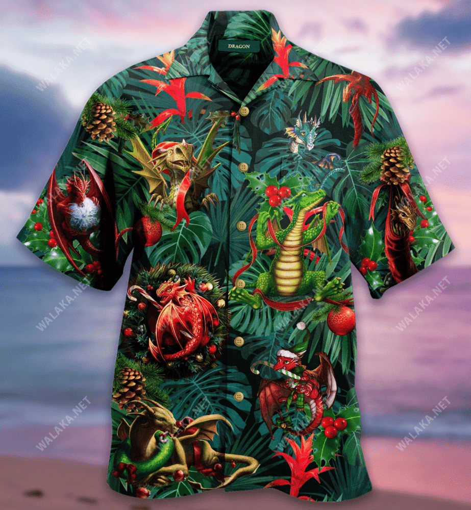 Christmas Dragon Unisex Hawaiian Shirt