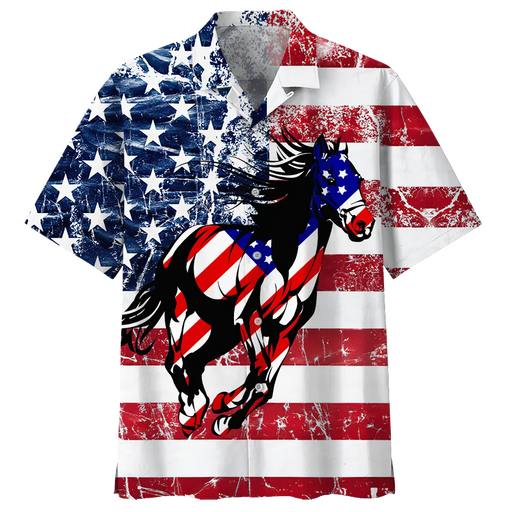 Stallion Horse Celebrate 4th Of July Hawaiian Shirt