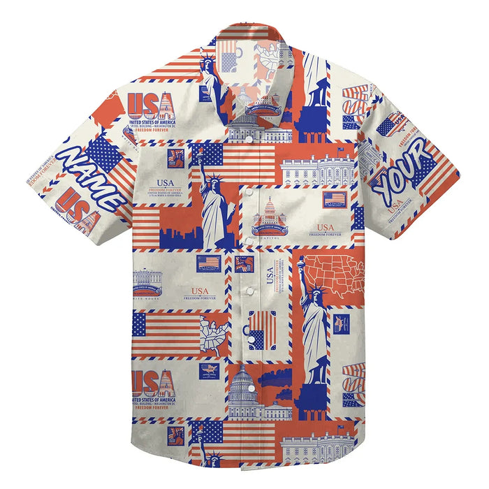Freedom Forever America 4th July Personalized Hawaiian Shirt