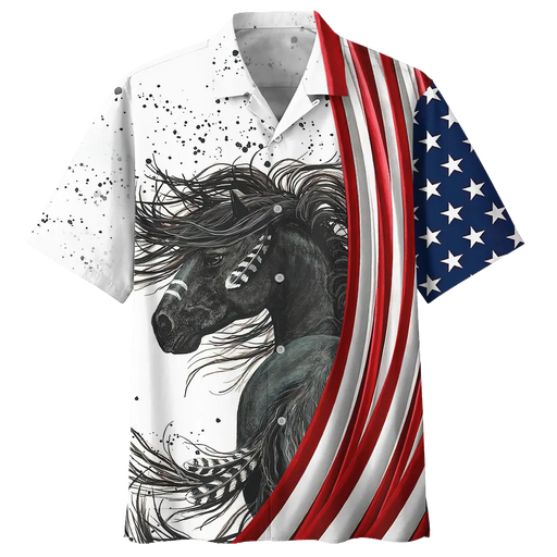 Less Money, More Friesian Horse 4th Of July Hawaiian Shirt