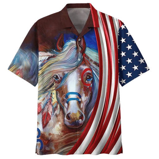 American Indian With Gypsy Horse Hawaiian Shirt