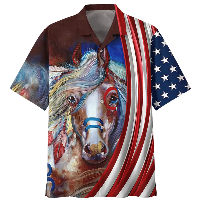 American Indian With Gypsy Horse Hawaiian Shirt