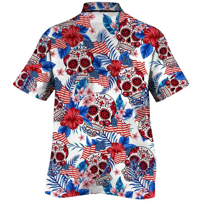 Skull Day Of The Dead - Fourth Of July 2021 Hawaiian Shirt