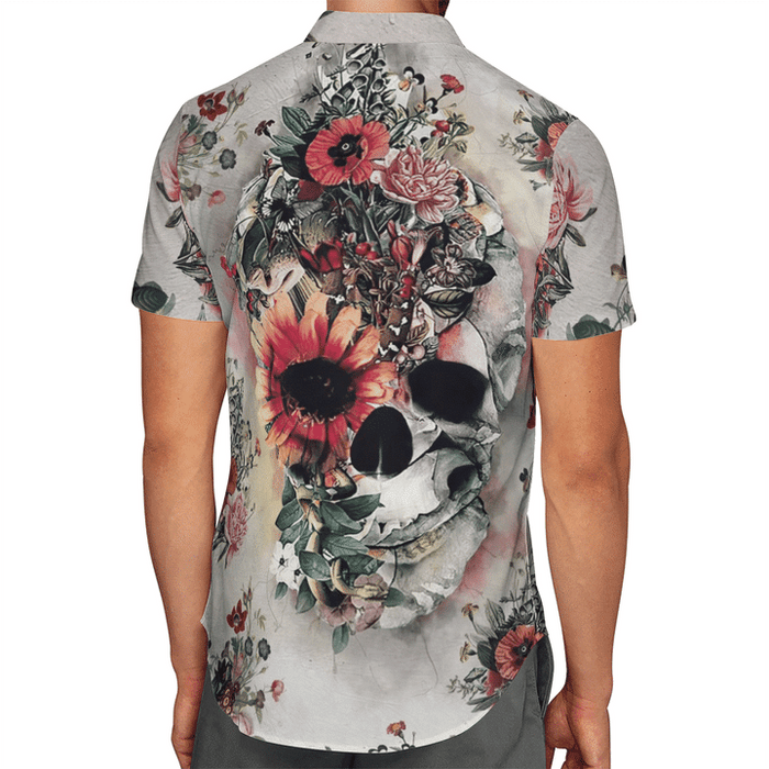 Skull Flower Unisex Hawaiian Shirt