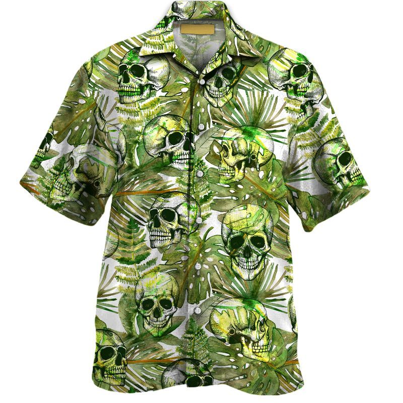 Mushroom Skull Pattern Unisex Hawaiian Shirt