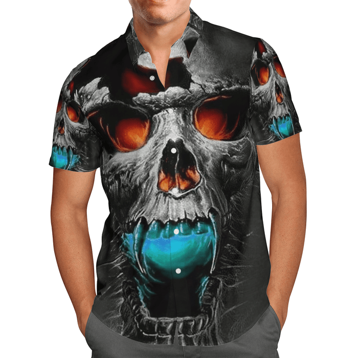 Scary Skull Pattern Unisex Hawaiian Shirt