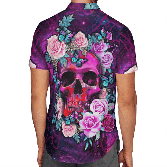 Skull Rose Pattern Unisex Hawaiian Shirt