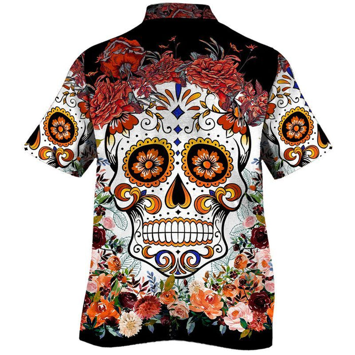 Sugar Skull Pattern Art Unisex Hawaiian Shirt