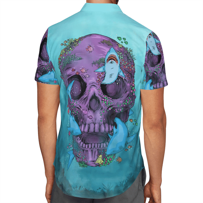 Shark Skull Art Unisex Hawaiian Shirt