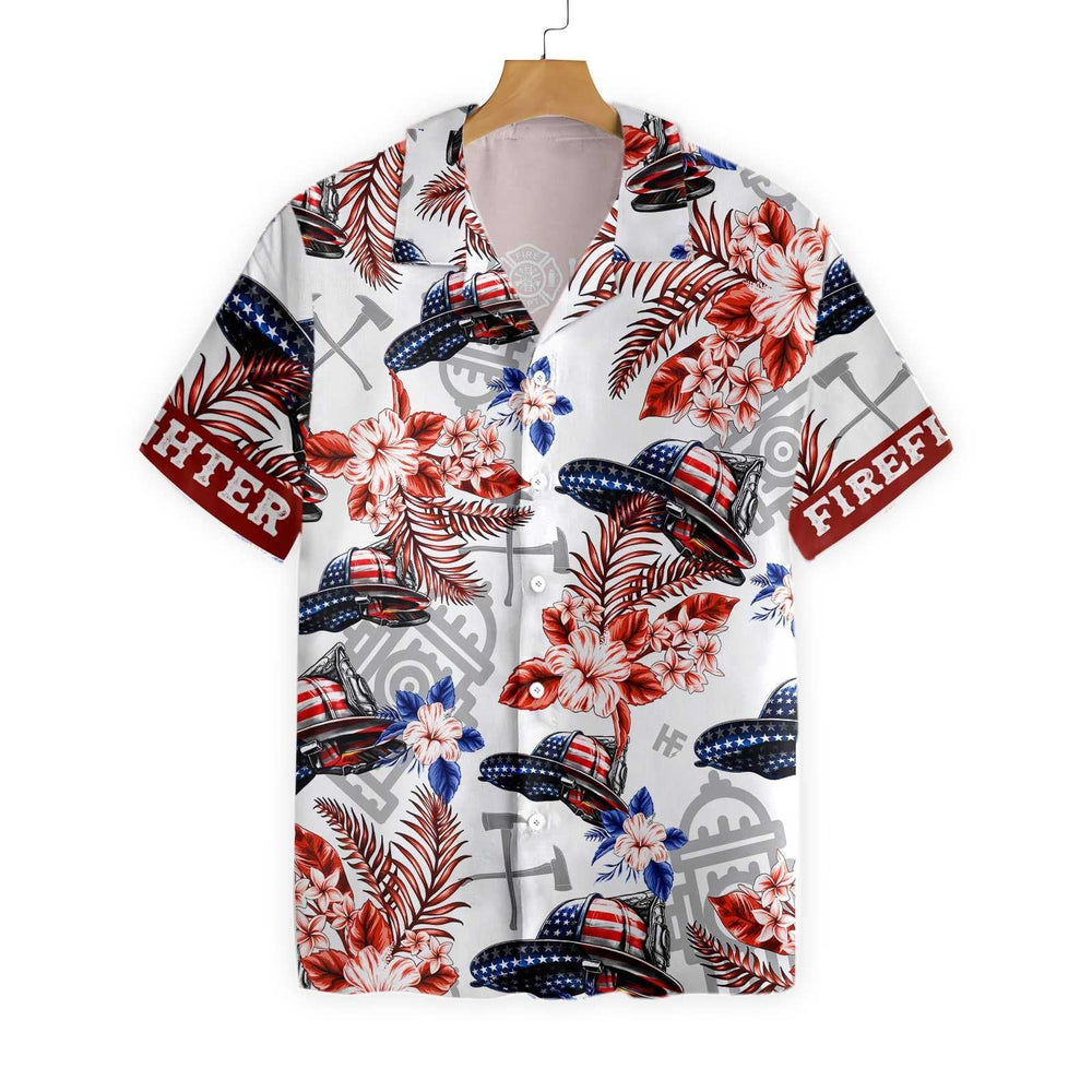 Firemen - Patriotic American Flag Personalized Hawaiian Shirt