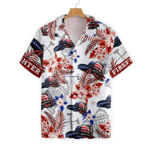 Firemen - Patriotic American Flag Personalized Hawaiian Shirt