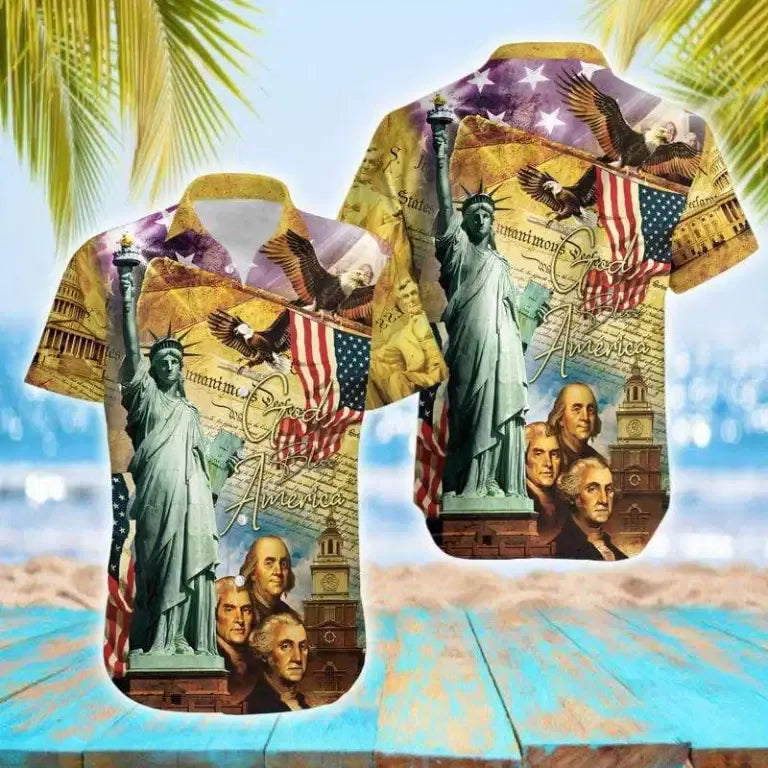 When You See The Statue Of Liberty, You Will Be In America Hawaiian Shirt