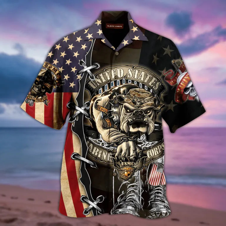 Proud United States Marine Corps 4th Of July 2021 Hawaiian Shirt