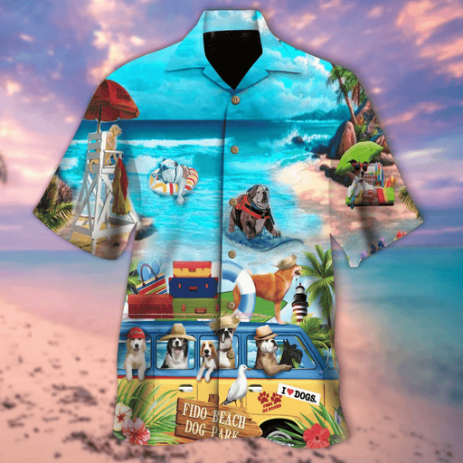 Dog Shirt - Paws Print On The Sand Dog Park Hawaiian Shirt