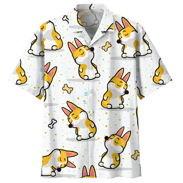 Corgi Shirt - Sleepy Corgi Dog Hawaiian Shirt