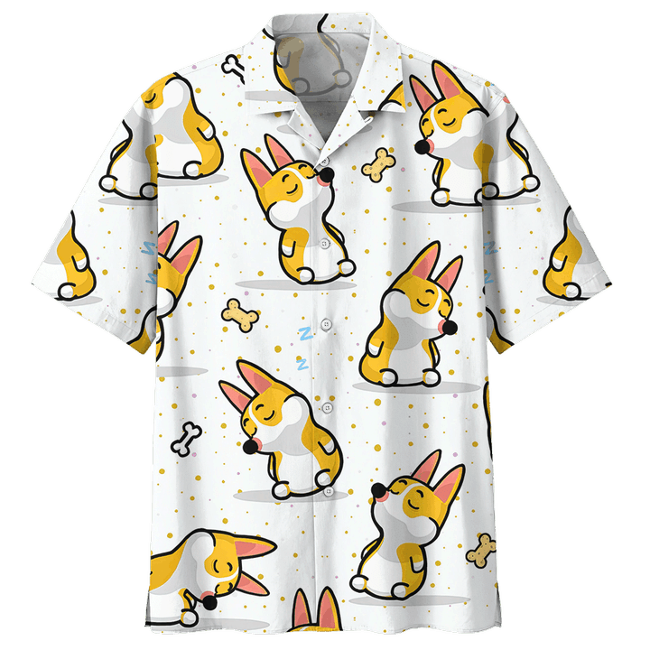 Corgi Shirt - Sleepy Corgi Dog Hawaiian Shirt