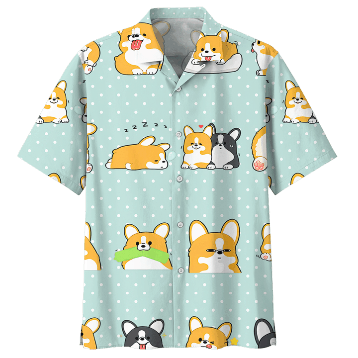 Corgi Shirt - Baby Corgi Dog Hawaiian Shirt