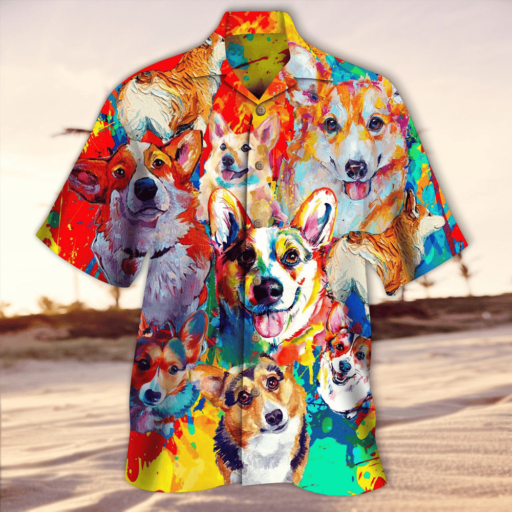 Corgi Dog Shirt - Pembroke Welsh Corgi Dog Hawaiian Shirt