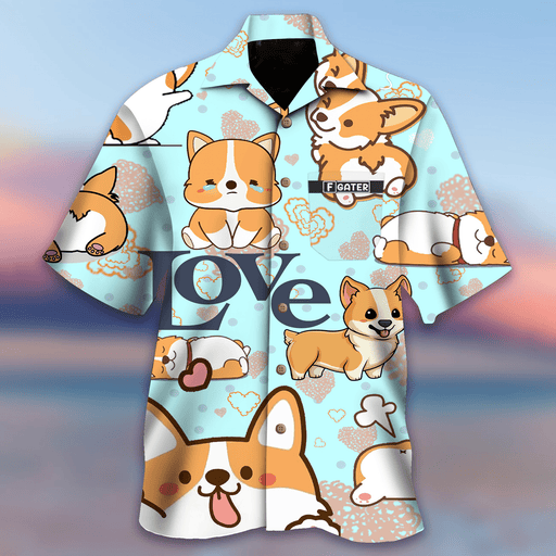 Corgi Dog Shirt - Welsh Corgi Puppy Dog Hawaii Shirt