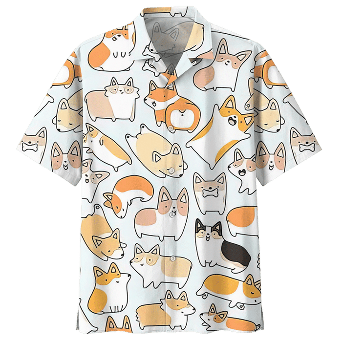 Corgi Shirt - Mini Corgi Dog Hawaiian Shirt