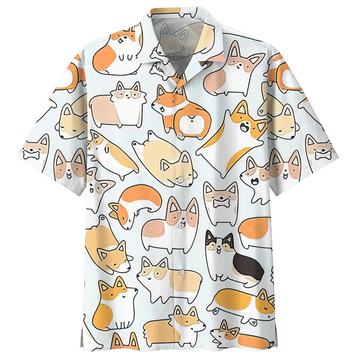 Corgi Shirt - Mini Corgi Dog Hawaiian Shirt