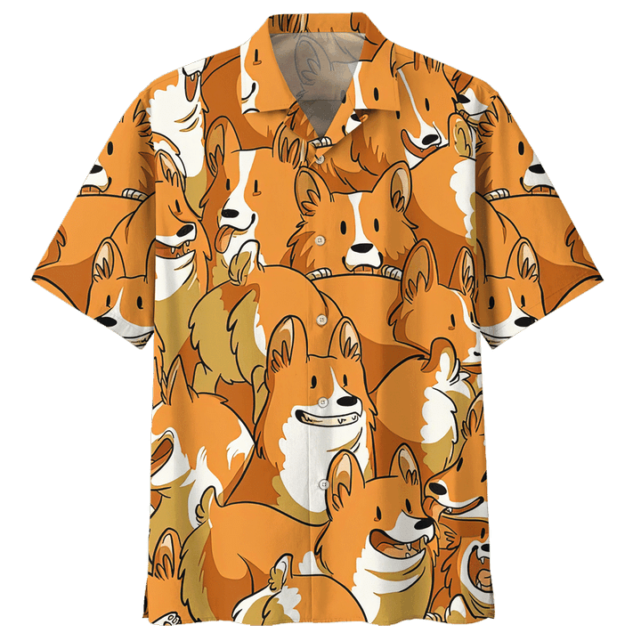 Corgi Shirt - Welsh Corgi Pups Dog Hawaiian Shirt