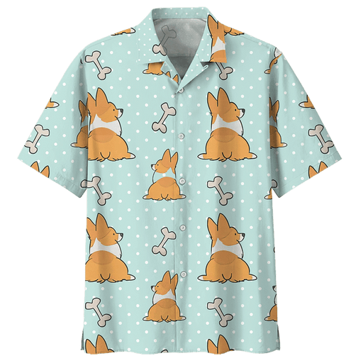 Corgi Shirt - Corgi Tail Dog Hawaiian Shirt