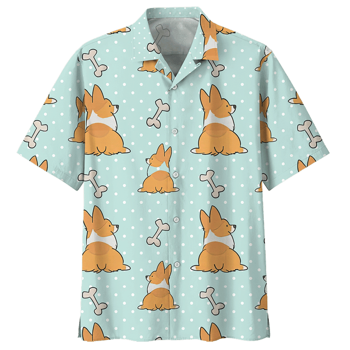 Corgi Shirt - Corgi Tail Dog Hawaiian Shirt