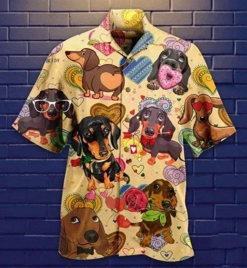 Dachshund Dog Shirt - Dachshund Unisex Hawaiian Shirt