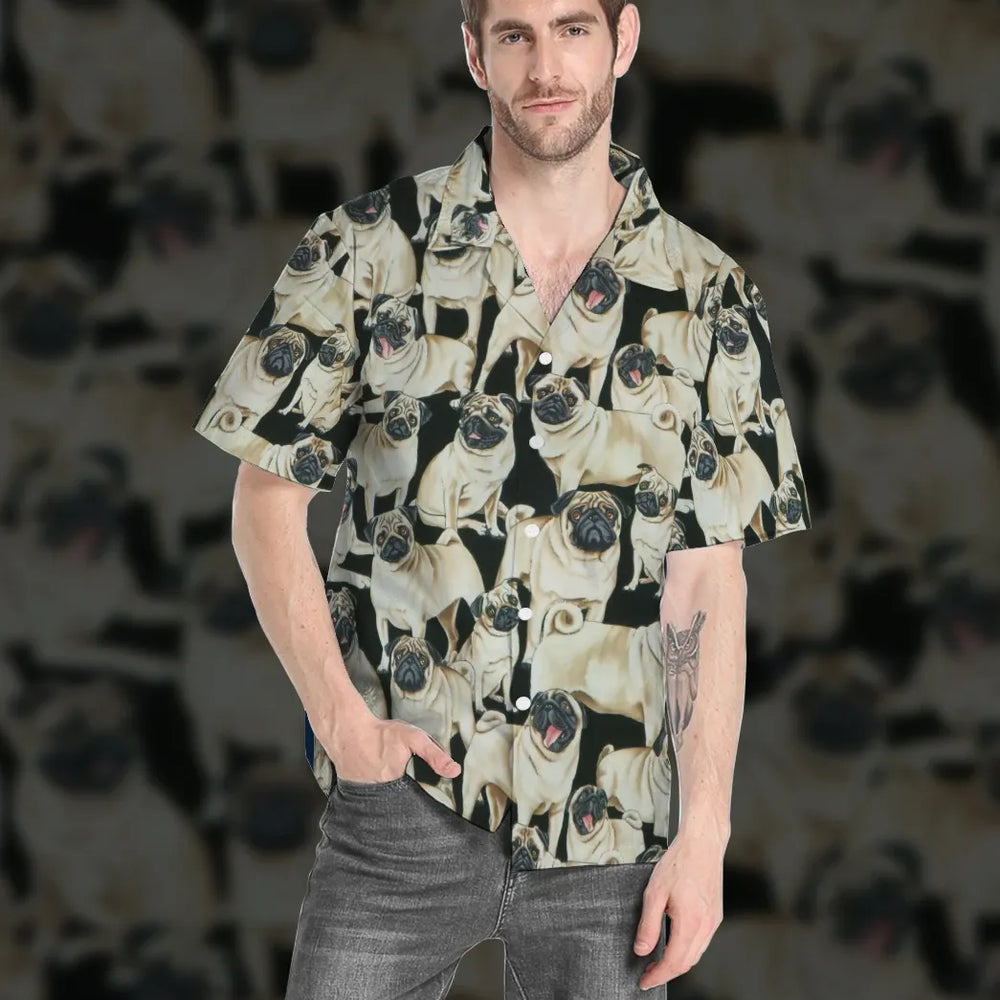 Pug Dog Shirt - 3D Printed Dog Hawaiian Shirt