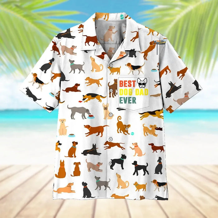Dog Shirt - BEST DOG DAD EVER 3D PRINTED Dog Hawaiian Shirt