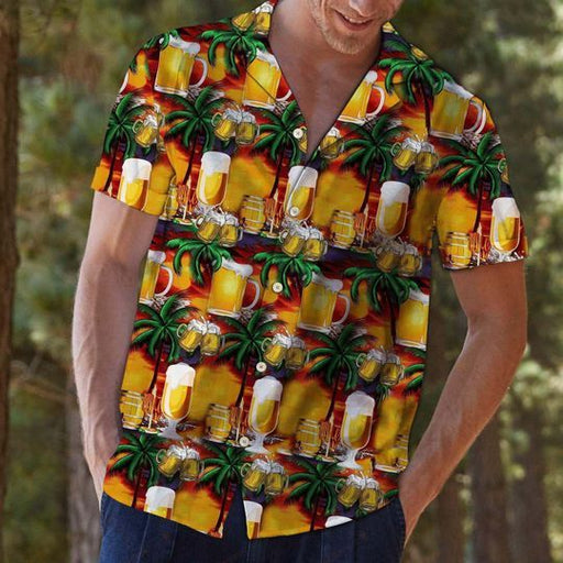 Beer Caft - Beer Palm Tree - Beer Hawaiian Shirt
