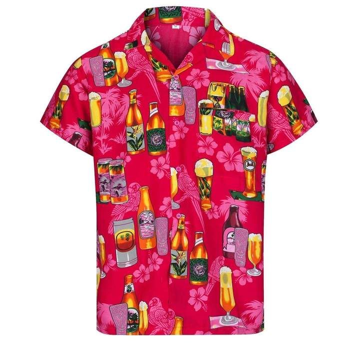 Beer Hawaiian Shirt - Enjoy Drinking Beer Pink