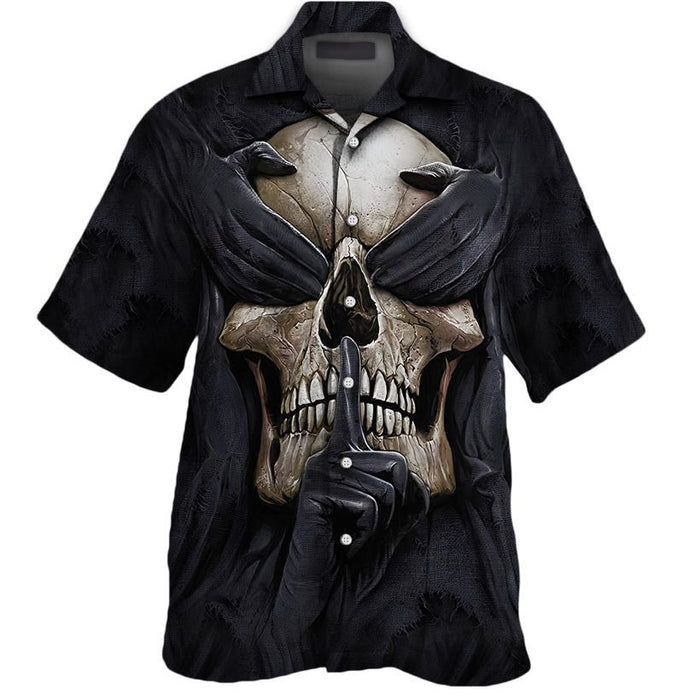Silence Skull Art - Skull Unisex Hawaiian Shirt